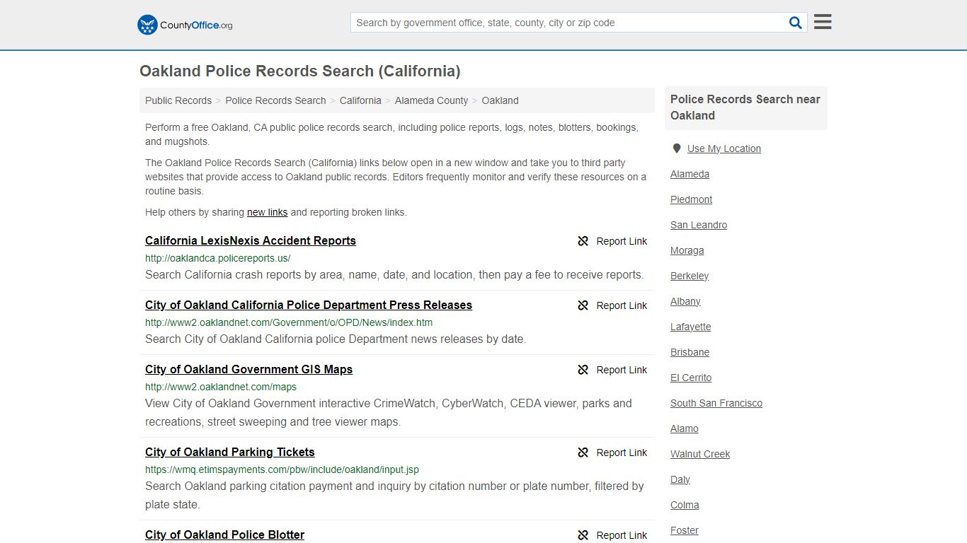 Police Records Search - Oakland, CA (Accidents & Arrest Records)