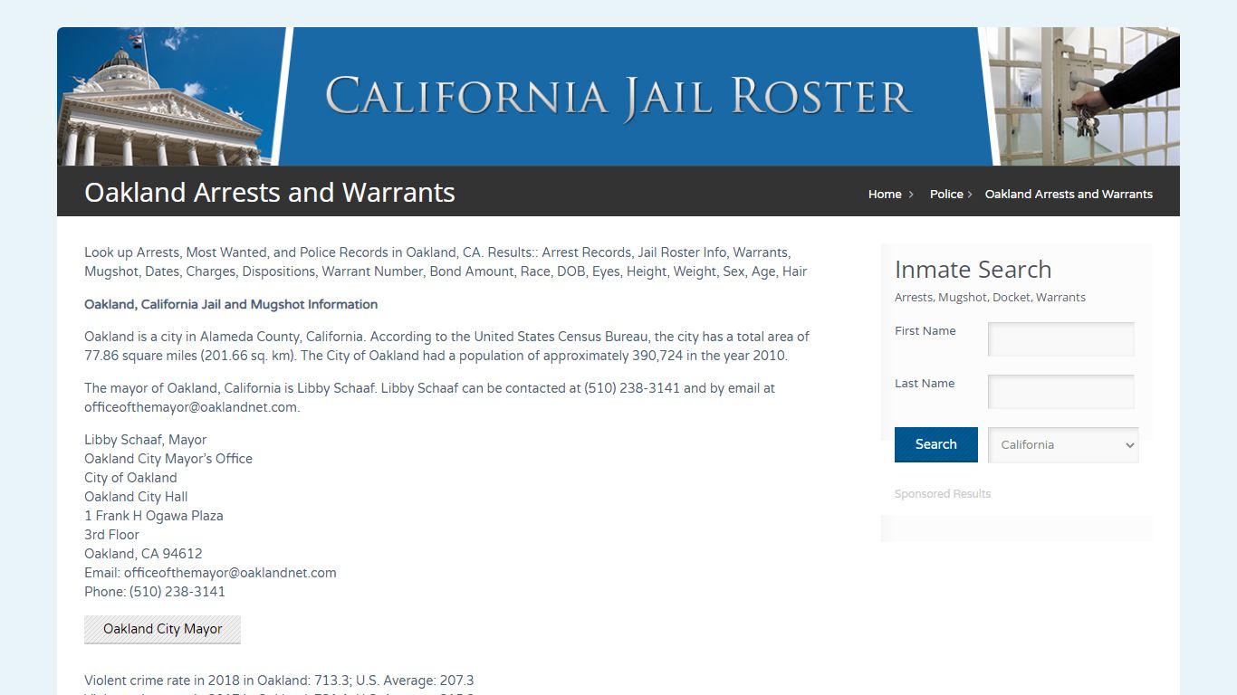 Oakland Arrests and Warrants | Jail Roster Search